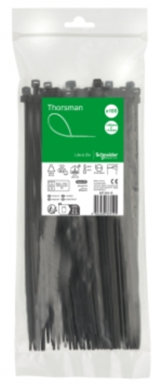 Opaska kablowa 250x4.8 mm (100 sztuk), Thorsman, czarna IMT46416