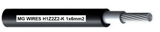 Przewód fotowoltaiczny // MG Wires // 1x6mm2, 0,6/1kV czarny H1Z2Z2-K-6mm2 BK, opakowanie 50m