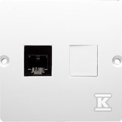 Gniazdo telefoniczne RJ11 pojedyncze BMTF1.02/11 Basic moduł biały + Ramka pojedyncza BMR1/11 Basic moduł biały DMR926