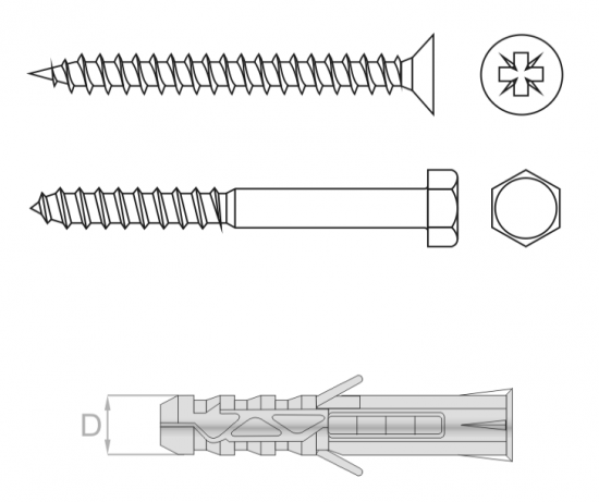 Kołek rozporowy 10mm 6mm 80mm KR10/6x80 650739 /100szt./