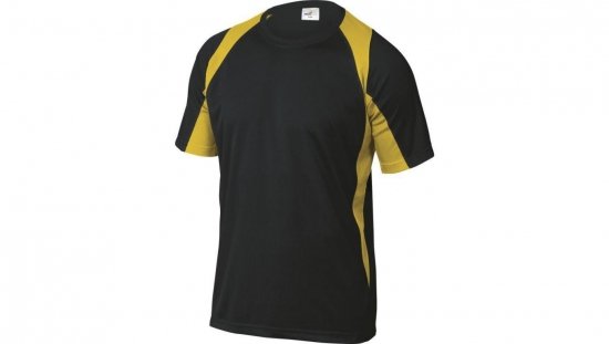 T-Shirt czarno-żółty z poliestru (100) 160G szybkoschnący rozmiar XL BALINJXG