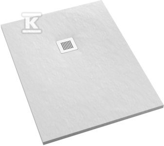 Brodzik kompozytowy &quot;Kalait&quot; Stabilsound Plus White Stone 80x90x3,5 cm prostokątny z maskownicą M2