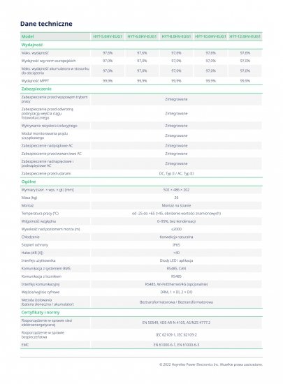 HOYMILES Inwerter hybrydowy HYT-6.0HV-EUG1 (3-fazowy)