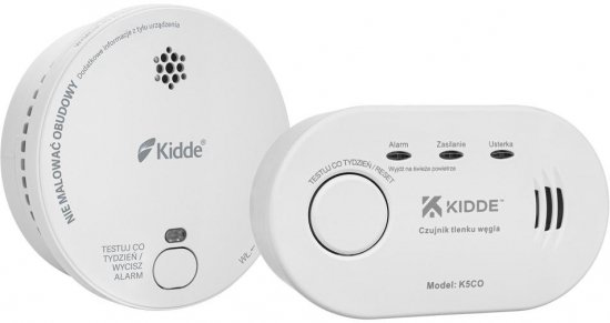 Zestaw 2 czujek KIDDE czadu i dymu