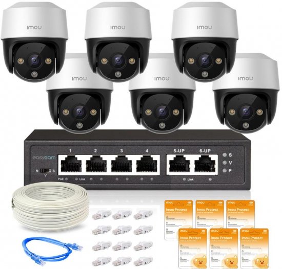 Zestaw 6 kamer IP Imou Cruiser 4MP POE z chmurą Imou Protect Basic