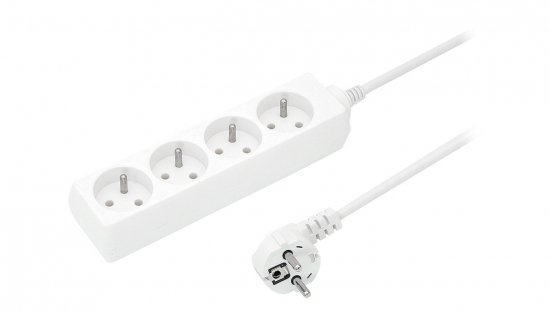Przedłużacz 4-gniazda z/u 16A 10m /OMY 3x1,5/ biały PS-470 T-110750