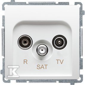Gniazdo RTV-SAT końcowe BMZAR-SAT1.3/1.01/11 Basic moduł biały + Ramka pojedyncza BMR1/11 Basic moduł biały DMR955