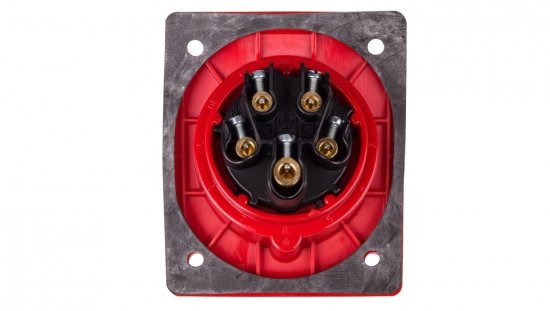 Gniazdo tablicowe skośne 16A 5P 400V /80x97/ czerwone IP44 TWIST 415-6