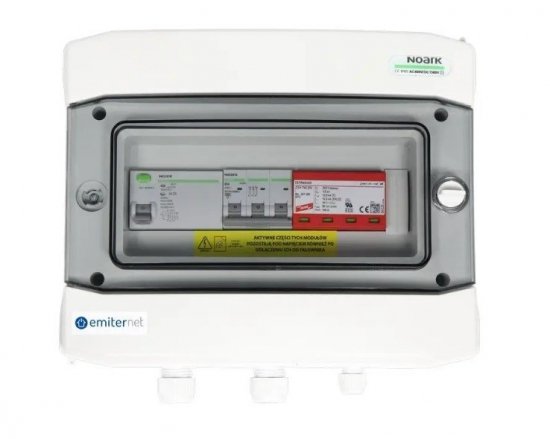 EM-307_AC Rozdzielnica przył. AC hermetyczna IP65 EMITER z ogranicznikiem przepięć AC Dehn typ 1+2, 20A 3-F RCD typ A 40A/300mA