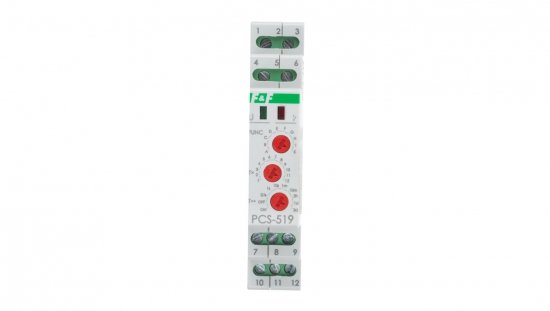 Przekaźnik czasowy 2P 8A 0,1sek-576h 12V AC/DC wielofunkcyjny PCS-519-12V