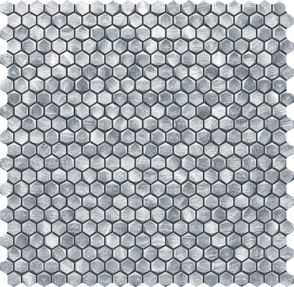 Tubądzin Drops metal silver Hex Mozaika 30,2x30