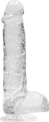 RealRock Crystal Clear model z kulkami, przyssawka, 17 cm, transparentny