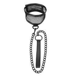 Obroża i smycz - S&M Fishnet Collar & Leash