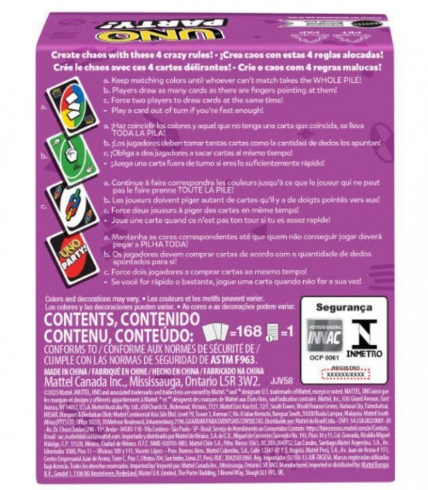 Mattel Gra UNO Party Imprezowa refresh