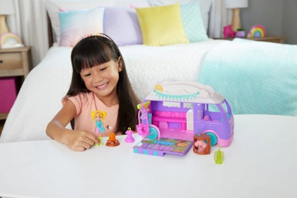 Mattel Zestaw figurek Polly Pocket Glampingowy Van Kamper + laleczka