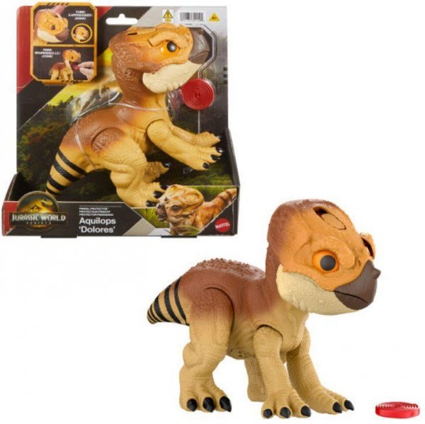 Mattel Figurka interaktywna Jurassic World Aquilops Dolores Tryb obrony