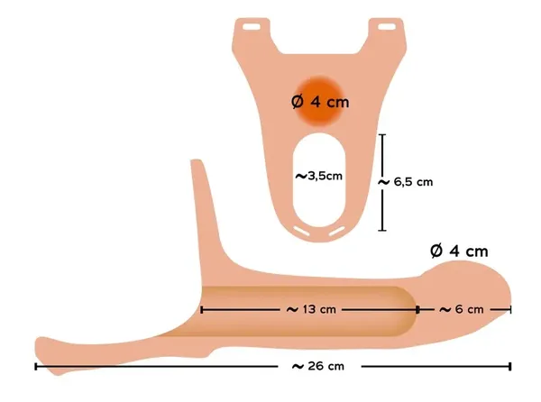 You2Toys Duży model silikonowy na pasku, przedłużenie 6 cm, czarny