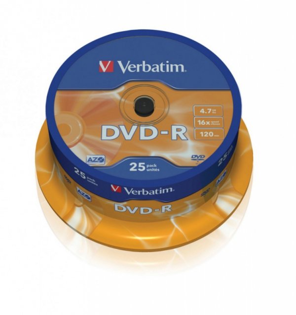 Verbatim DVD-R 16x 4.7GB 25P CB           43522