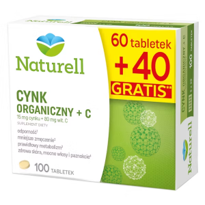 Naturell Cynk Organiczny +C 100 Tabletek