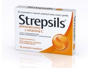 STREPSILS pomarańczowy z VIT.C x 24past.