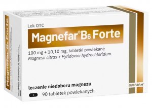 Magnefar B6 Forte, 100 mg + 10,10 mg, 90 tabletek powlekanych