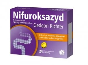 Nifuroksazyd Gedeon Richter 100 mg, 24 tabletki powlekane