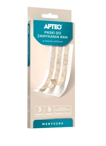 Paski do zamykania ran w kolorze cielistym, 9 sztuk