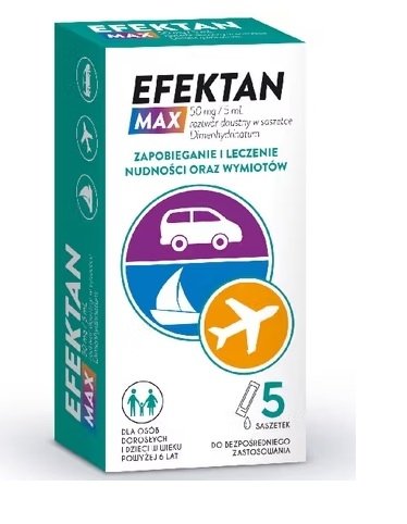 Efektan Max, 50 mg/5 mL, roztwór doustny w saszetce, 5 saszetek