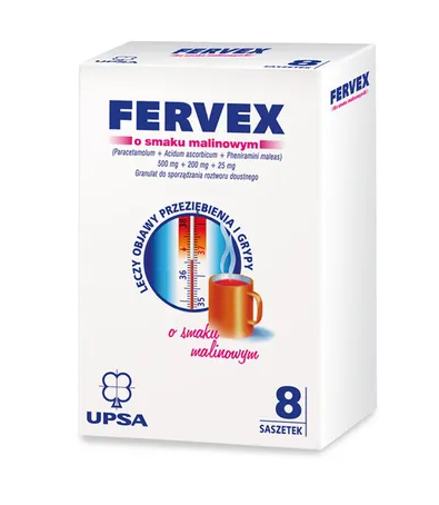 FERVEX x 8 saszetek smak malinowy