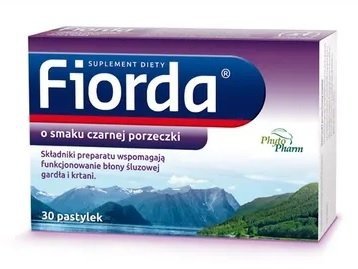 Fiorda, smak czarnej porzeczki, 30 pastylek do ssania