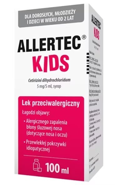 Allertec Kids, 5 mg/5 ml, syrop, 100 ml