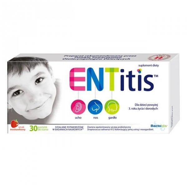 Entitis Smak Truskawkowy 30 Pastylek Do Ssania