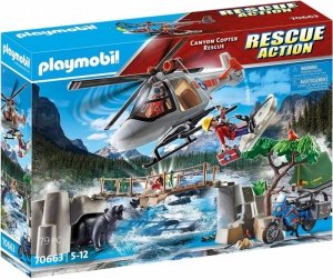 Playmobil Zestaw figurek Rescue Action 70663 Misja śmigłowca w kanionie