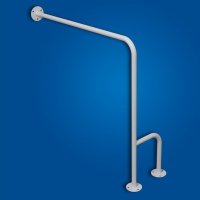 Uchwyt do WC mocowany do podłogi-ściany lewy 80cm biały fi25 Uchwyt do WC mocowany do podłogi-ściany lewy 80cm biały fi25