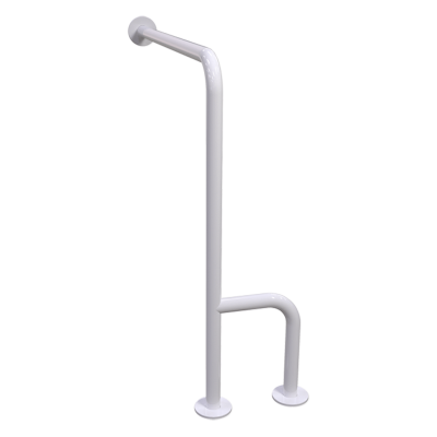 Uchwyt WC dla Niepełnosprawnych mocowany do podłoga - ściana lewy 80cm biały fi32 + MASKOWNICE