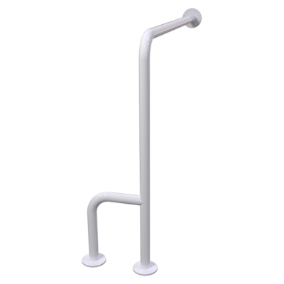 Uchwyt WC dla Niepełnosprawnych mocowany do podł-ścia prawy 80cm biały fi32 + MASKOWNICE
