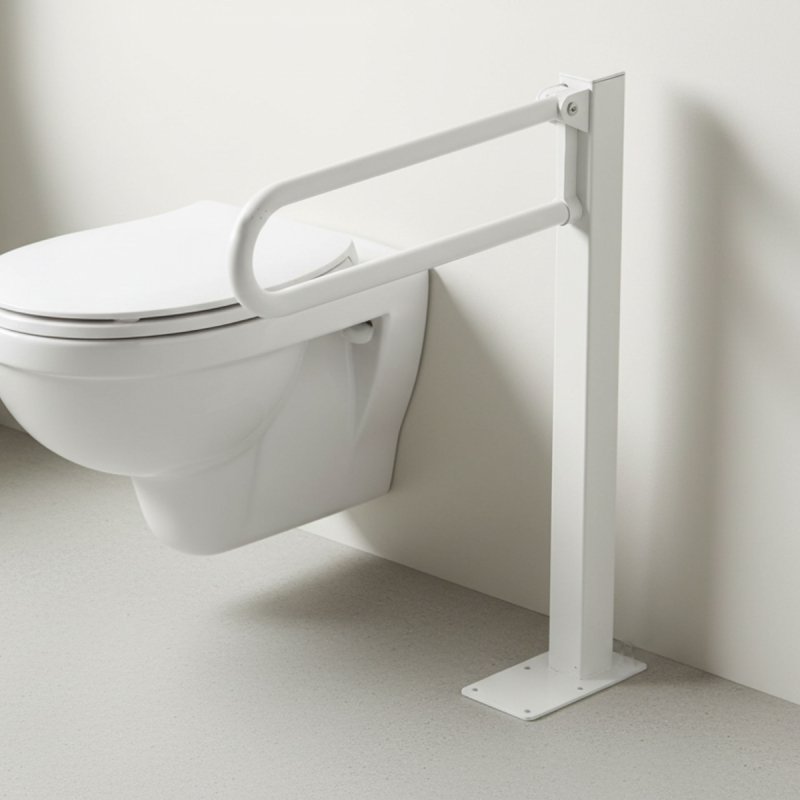 Uchwyt Uchylny WC dla Niepełnosprawnych wolnostojący 50cm biały fi32