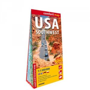 USA południowo-zachodnie USA Southwest laminowana mapa samochodowo-turystyczna 1:1 350 000