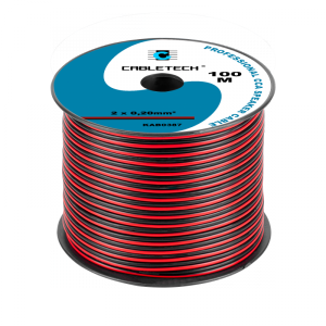 Kabel głośnikowy CCA 0.20mm czarno-czerwony