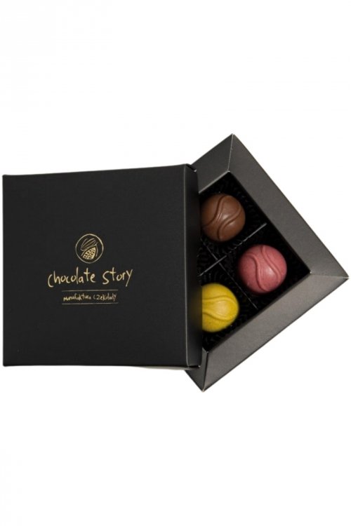 Pralinki, czekoladki pralinowe RÓŻNE SMAKI - otwarte pudełko