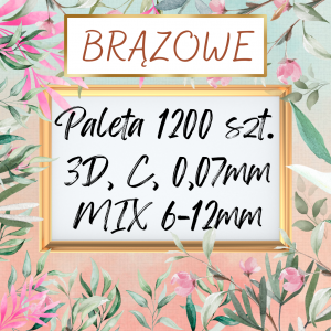 3D, C , 0.07 mix 6-12 PALETKA GOTOWE KĘPKI RZĘS BRĄZOWE