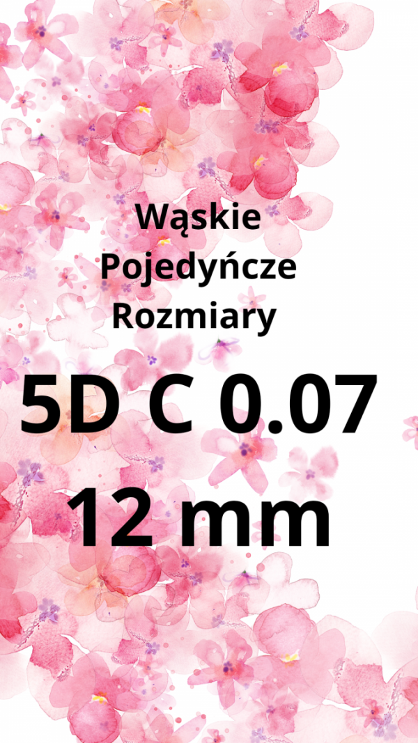 5D C 0.07 - 12MM WĄSKIE POJEDYŃCZE ROZMIARY  PALETA 