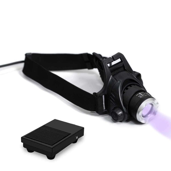 Czołowa lampa UV do stylizacji rzęs + okulary ochronne UV400