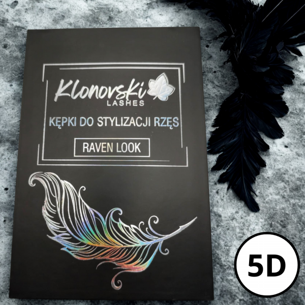 5D C 0,07 RAVEN LOOK Paleta  1000 kępek WĄSKIE  -  Pojedyncze Długości  