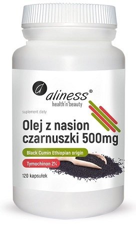 Aliness Olej z nasion czarnuszki 2% 500 mg suplement diety 120 kapsułek VEGE