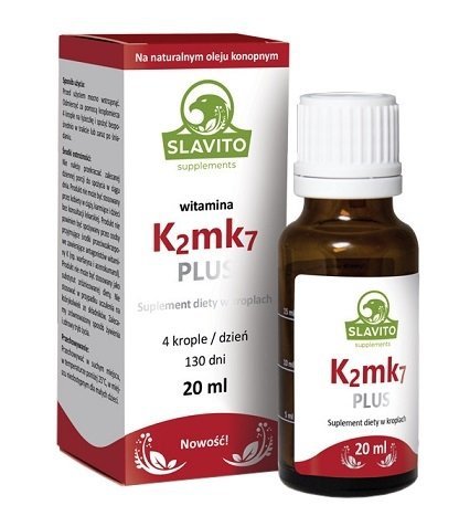 Slavito Witamina K2 MK7 PLUS E krople suplement diety 20ml