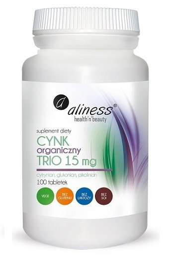 Aliness Cynk Organiczny Trio 15 mg  suplement diety 100 tabletek