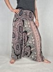 Szarawary damskie z Tajlandii – 100% rayon – Mandale & Kwiatowy Ornament