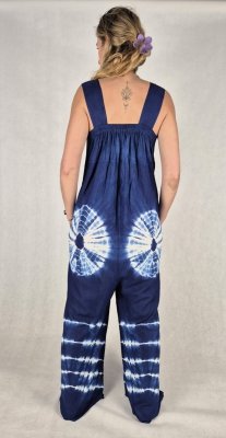 K8 - Kombinezon damski typu &quot;ogrodniczki&quot; – ręcznie farbowany, 100% rayon