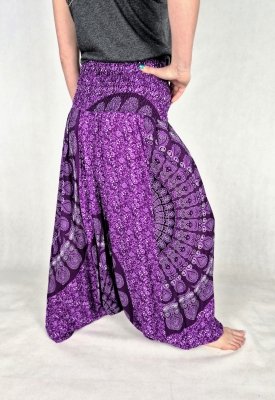 Szarawary Damskie „Peacock Bloom” – 100% Rayon z Tajlandii